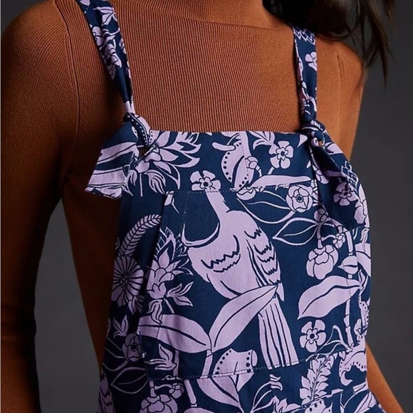 FARM Rio x Anthropologie Purple Toucans Floral Jumpsuit - Picture 12 of 13